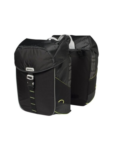 Doppelpacktasche Basil Miles Double Bag 34 Liter 34 x 19 x 43 cm - Schwarz/Lime