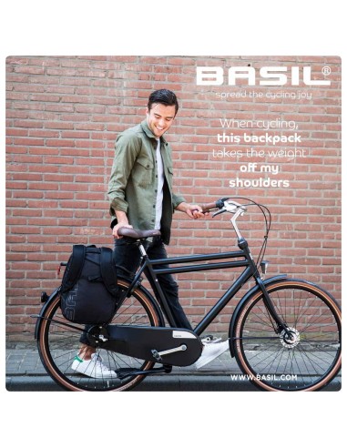 Rucksack Basil Flex Backpack 17 Liter 33 x 17 x 52 cm - Schwarz