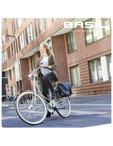 Doppelpacktasche Basil Forte 35 Liter 41 x 15 x 34 cm - Marineblau/Schwarz