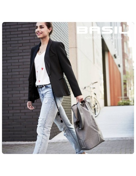 Fahrradtasche Basil City Shopper 14-16 Liter 30 x 18 x 49 cm - Grau