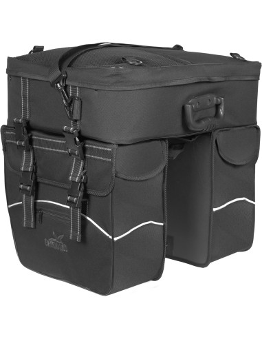 Doppelpacktasche Greenlands Touring 600D polyester 25 Liter 35 x 47 x 15 cm- Schwarz mit Reflexion