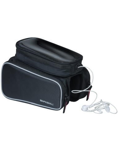 Rahmentasche Basil Top Tube Sport Design Double 1,5 Liter 20 x 13 x 17 cm - Schwarz