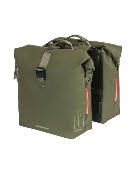 Doppelpacktasche Basil SoHo Nordlicht 41 Liter 31 x 13 x 37 cm - Moos Grün