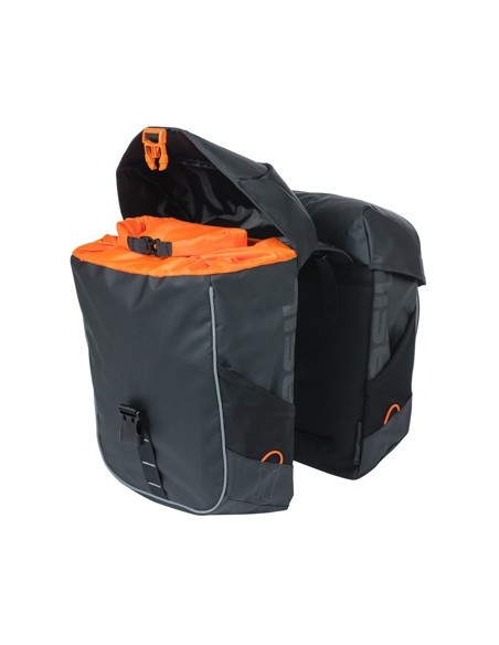 Doppelpacktasche Basil Miles Tarpaulin 34 Liter 34 x 16 x 43 cm - Schwarz/Orange