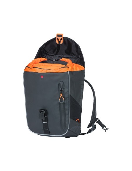 Rucksack Basil Miles Tarpaulin Nordlicht 17 Liter 31 x 17 x 44 cm - Schwarz/Orange