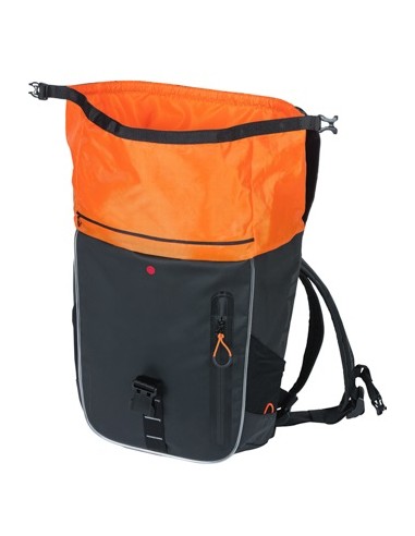 Rucksack Basil Miles Tarpaulin Nordlicht 17 Liter 31 x 17 x 44 cm - Schwarz/Orange