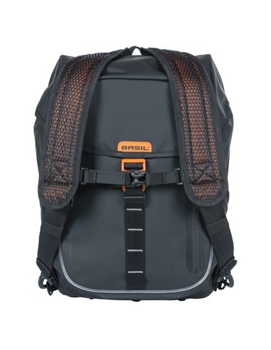 Rucksack Basil Miles Tarpaulin Nordlicht 17 Liter 31 x 17 x 44 cm - Schwarz/Orange