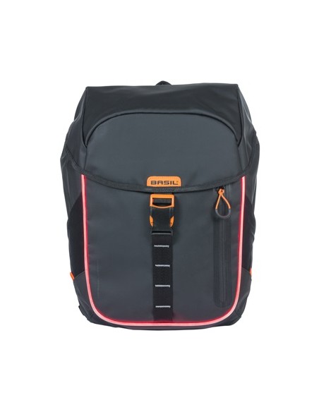 Rucksack Basil Miles Tarpaulin Nordlicht 17 Liter 31 x 17 x 44 cm - Schwarz/Orange