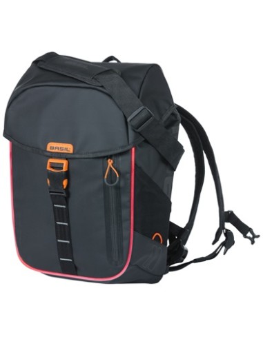 Rucksack Basil Miles Tarpaulin Nordlicht 17 Liter 31 x 17 x 44 cm - Schwarz/Orange