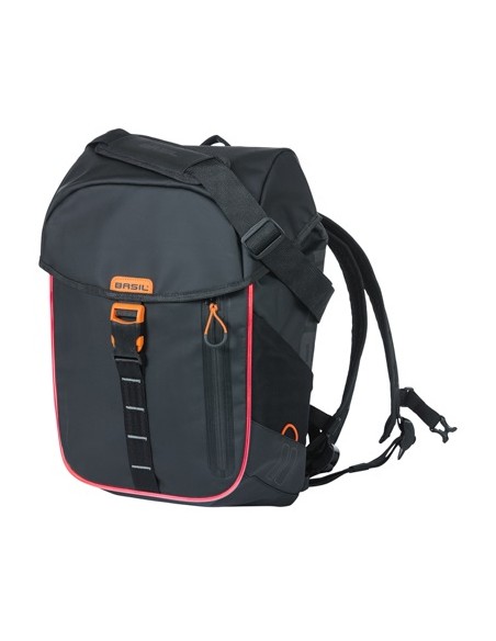 Rucksack Basil Miles Tarpaulin Nordlicht 17 Liter 31 x 17 x 44 cm - Schwarz/Orange