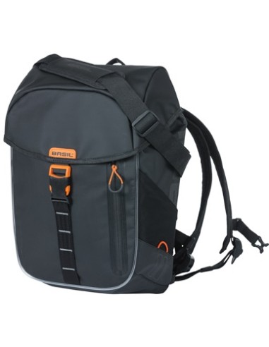 Rucksack Basil Miles Tarpaulin Nordlicht 17 Liter 31 x 17 x 44 cm - Schwarz/Orange