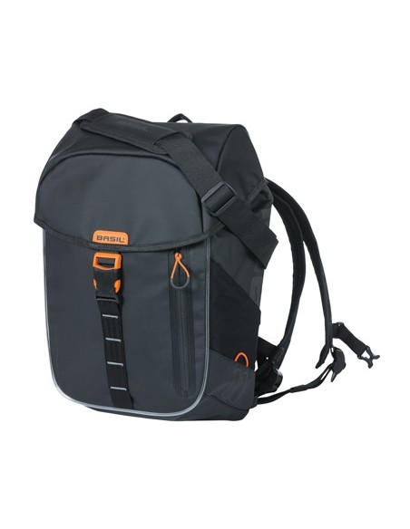Rucksack Basil Miles Tarpaulin Nordlicht 17 Liter 31 x 17 x 44 cm - Schwarz/Orange