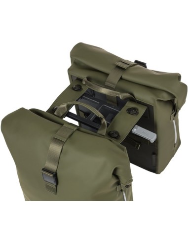 Doppelpacktasche Basil SoHo Nordlicht inkl.  MIK 41 Liter 31 x 13 x 37 cm - Moos Grün