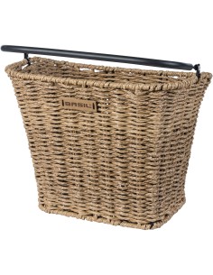 Fahrradkorb für vorne Basil Bremen Rattan Look KF 27 x 35 x 29 cm - Seagrass