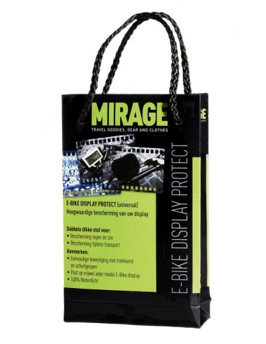 Schutzhülle für Lenker Anzeige E-Bike Mirage - Zugschnur mit Schnallen max 11x 8 cm - Schwarz