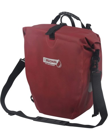 Fahrradtasche Büchel 100% Wasserdicht 25,4 Liter - Merlot Rot