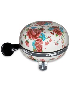 Fahrradklingel Basil Bloom ø80mm - Weiß mit Blumen