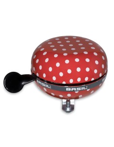 Fahrradklingel Basil Polkadot ø80mm - Rot/Weiß