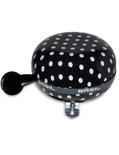 Fahrradklingel Basil Polkadot ø80mm - Schwarz / Weiß