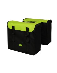 Doppelpacktasche Greenlands 34 Liter 37 x 33 x 14cm (2x)  - Schwarz/Lime Grün