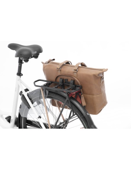 Fahrradtasche New Looxs Verla 21 Liter 40 x 11 x 31 cm - aus Luxusleder - Cognac