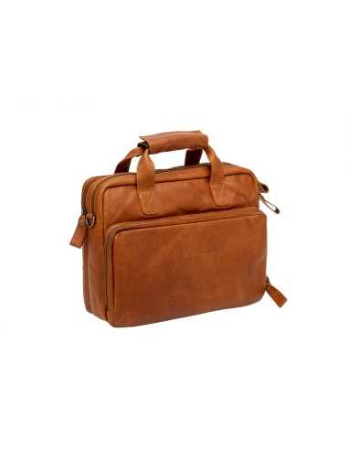 Fahrradtasche New Looxs Cali 17 Liter 40 x 15 x 31 cm - aus Luxusleder - Cognac