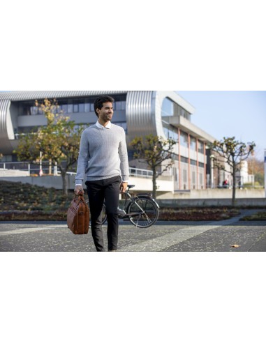 Fahrradtasche New Looxs Cali 17 Liter 40 x 15 x 31 cm - aus Luxusleder - Cognac