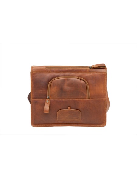 Fahrradtasche New Looxs Fellini 18 Liter 40 x 15 x 32 cm aus Luxusleder - Cognac