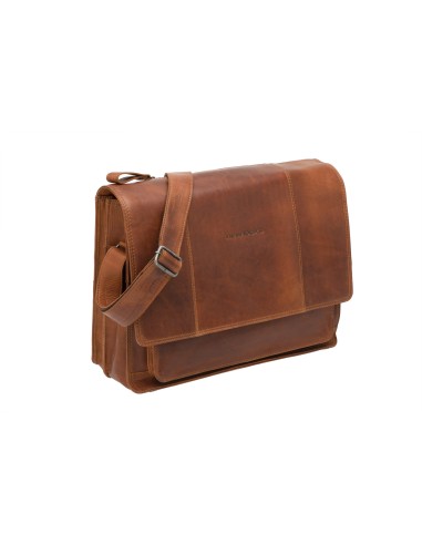 Fahrradtasche New Looxs Fellini 18 Liter 40 x 15 x 32 cm aus Luxusleder - Cognac