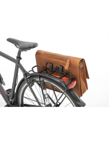 Fahrradtasche New Looxs Fellini 18 Liter 40 x 15 x 32 cm aus Luxusleder - Cognac