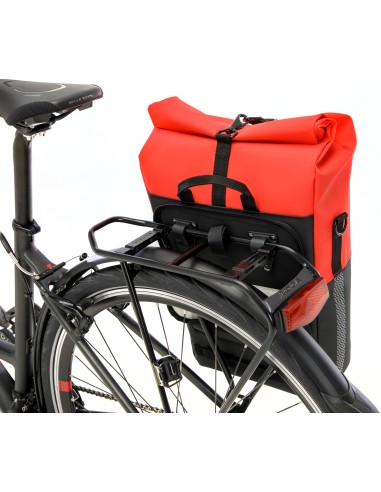 Fahrradtasche New Looxs Nyborg 17 Liter 30 x 17 x 37 cm - Rot/Schwarz