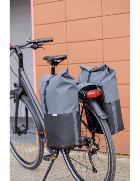 Doppelpacktasche New Looxs Nyborg 34 Liter - 30 x 17 x 37cm (x2) - Dunkelgrau/Schwarz
