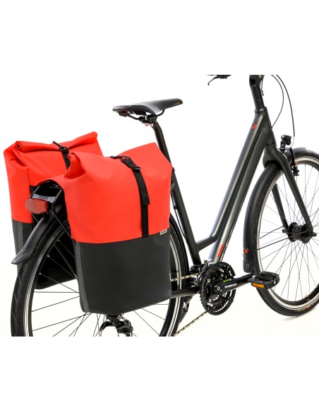Doppelpacktasche New Looxs Nyborg 34 Liter - 30 x 17 x 37cm (x2) - Rot/Schwarz