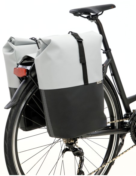 Doppelpacktasche New Looxs Nyborg 34 Liter - 30 x 17 x 37cm (x2) - Hellgrau/Schwarz