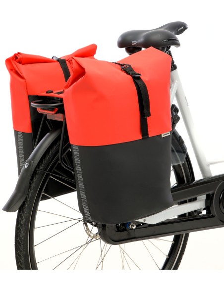 Doppelpacktasche New Looxs Nyborg MIK 34 Liter - 30 x 17 x 37cm (x2) - Rot/Schwarz