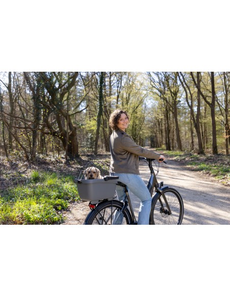 Recycelte (Hunde)fahrradkorb New Looxs Clipper Racktime - 28 Liter 49 x 37 x 29 cm   Anthrazit