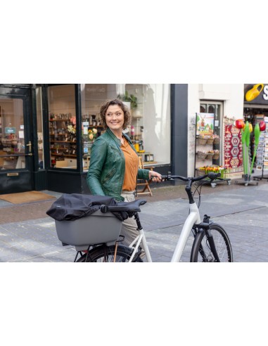 Recycelte (Hunde)fahrradkorb New Looxs Clipper Racktime 2.0 - 28 Liter 49 x 37 x 29 cm   Anthrazit