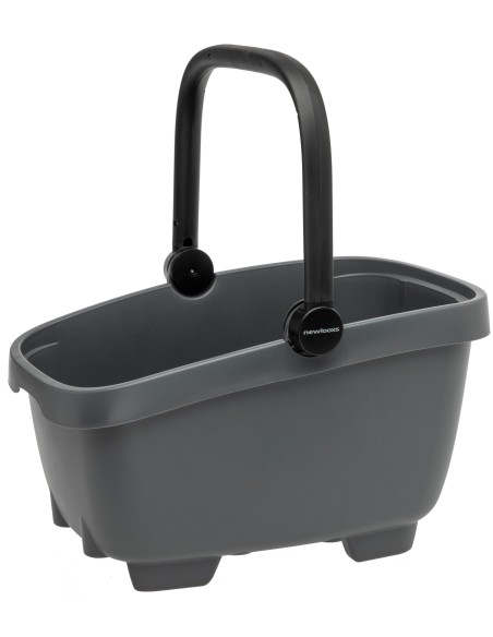 Recycelte (Hunde)fahrradkorb New Looxs Clipper MIK - 28 Liter 49 x 37 x 29 cm - Anthrazit