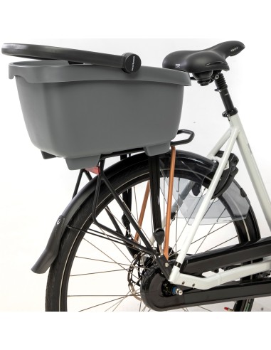 Recycelte (Hunde)fahrradkorb New Looxs Clipper MIK - 28 Liter 49 x 37 x 29 cm - Anthrazit