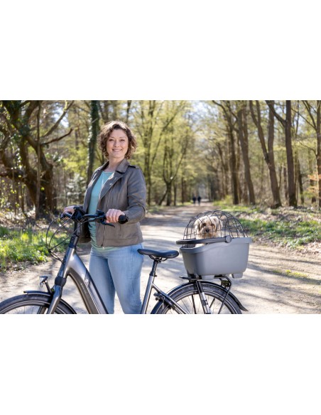 Recycelte (Hunde)fahrradkorb New Looxs Clipper MIK - 28 Liter 49 x 37 x 29 cm - Anthrazit