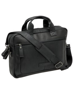 Laptoptasche New Looxs Luko 7,5 Liter - 42 x 6 x 30 cm - aus Luxusleder - Schwarz
