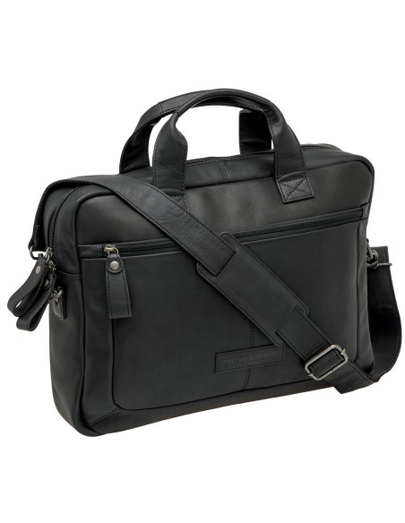 Laptoptasche New Looxs Luko 7,5 Liter - 42 x 6 x 30 cm - aus Luxusleder - Schwarz