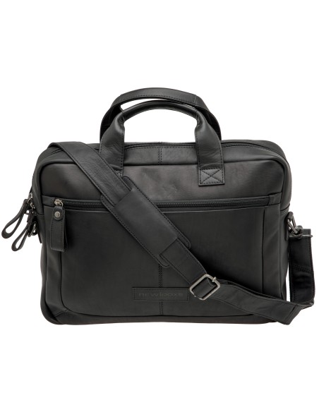 Laptoptasche New Looxs Luko 7,5 Liter - 42 x 6 x 30 cm - aus Luxusleder - Schwarz