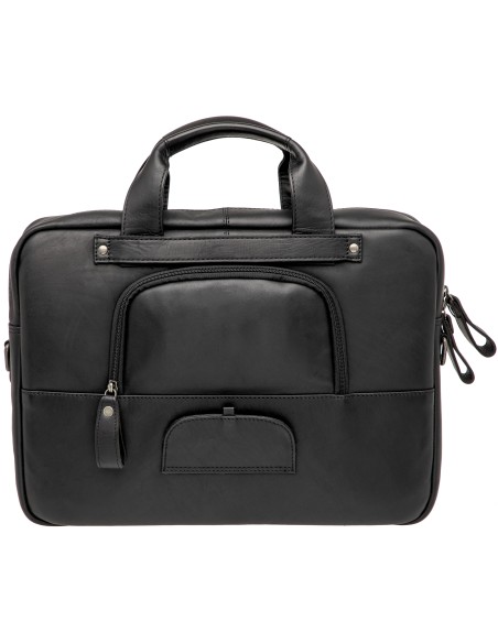 Laptoptasche New Looxs Luko 7,5 Liter - 42 x 6 x 30 cm - aus Luxusleder - Schwarz