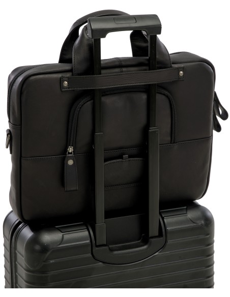Laptoptasche New Looxs Luko 7,5 Liter - 42 x 6 x 30 cm - aus Luxusleder - Schwarz