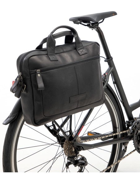 Laptoptasche New Looxs Luko 7,5 Liter - 42 x 6 x 30 cm - aus Luxusleder - Schwarz