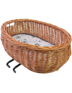 Weiden Hundefahrradkorb Basil Pluto oval 50x37x20cm für Lenkerbefestigung