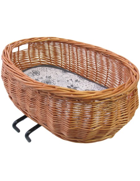 Weiden Hundefahrradkorb Basil Pluto oval 50x37x20cm für Lenkerbefestigung