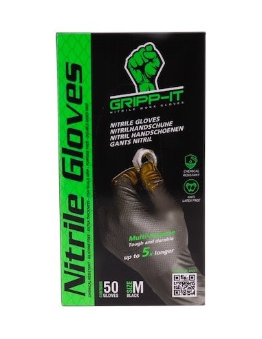 Handschuhe GRIPP-IT Nitrile M - Schachtel mit 50 Stück - Schwarz