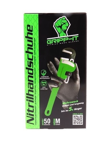 Handschuhe GRIPP-IT Nitrile M - Schachtel mit 50 Stück - Schwarz